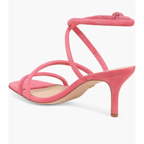 Veronica Beard Mariel Women’s Ankle Strap Sandal in Size 7.5 in Coral - Picture 2 of 11